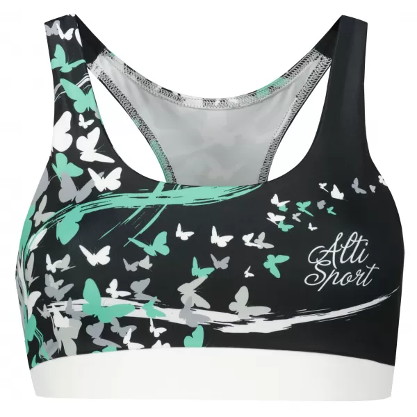  Sutien sport premium pentru femei ALTISPORT VOJ/ALW022POD01 NEGRU/TURCOAZ 
