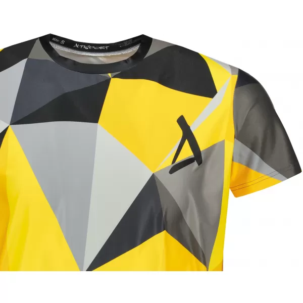  Tricou funcțional premium plus pentru bărbați ALTISPORT VOJ/ALM007TR02 NEGRU ȘI GALBEN 