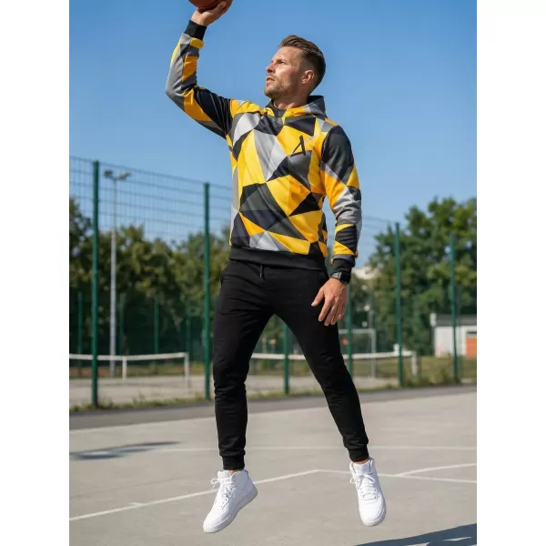  Hanorac funcțional premium pentru bărbați ALTISPORT VOJ/ALM007MI01 NEGRU ȘI GALBEN 