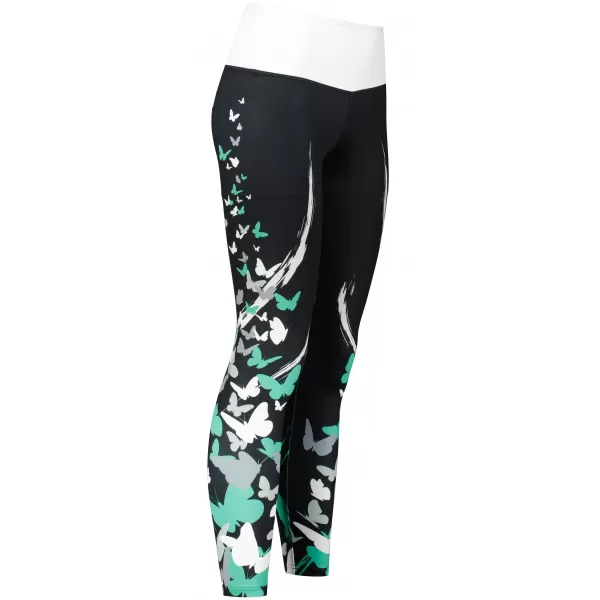  Jambiere lungi premium de damă ALTISPORT VOJ/ALW022LEG01 NEGRU/TURCOAZ 