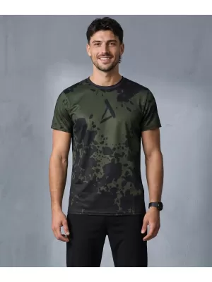 Tricou funcțional premium plus pentru bărbați ALTISPORT VOJ/ALM012TR02 NEGRU/ARMATĂ