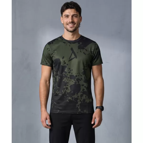  Tricou funcțional premium plus pentru bărbați ALTISPORT VOJ/ALM012TR02 NEGRU/ARMATĂ 
