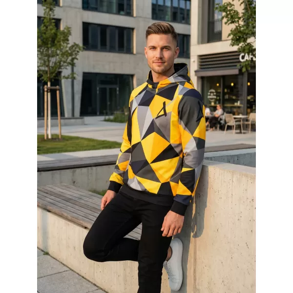  Hanorac funcțional premium pentru bărbați ALTISPORT VOJ/ALM007MI01 NEGRU ȘI GALBEN 