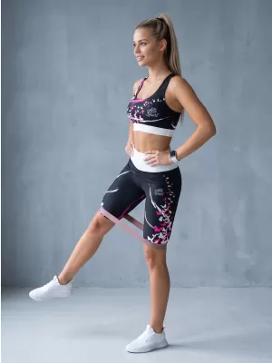 Dámské legíny nad kolena premium ALTISPORT VOJ/ALW022LEG02 ČERNORŮŽOVÁ