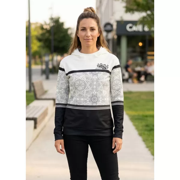  Hanorac premium pentru femei ALTISPORT VOJ/ALW023MI01 ALB-NEGRU 