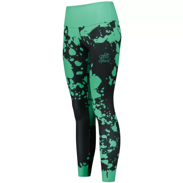  Jambiere lungi premium de damă ALTISPORT VOJ/ALW012LEG01 NEGRU/TURCOAZ 