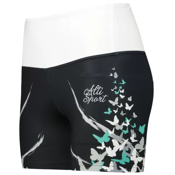 Jambiere scurte premium de damă ALTISPORT VOJ/ALW022LEG03 NEGRU/TURCOAZ 