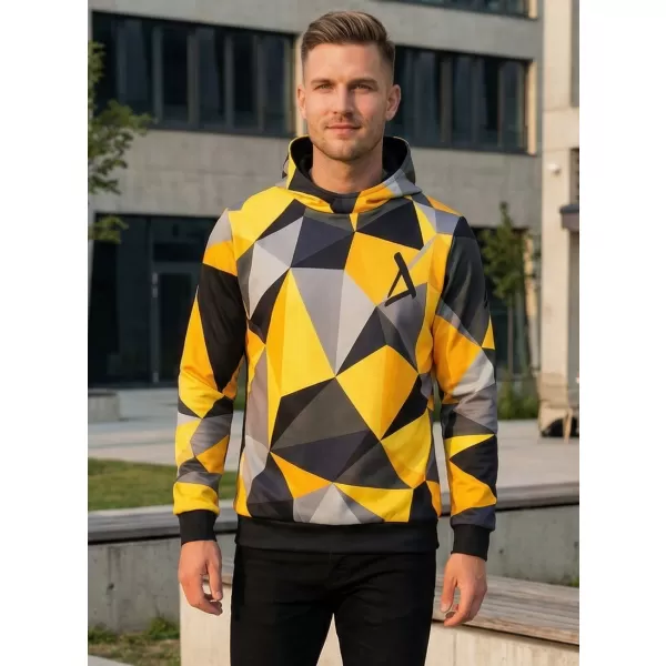  Hanorac funcțional premium pentru bărbați ALTISPORT VOJ/ALM007MI01 NEGRU ȘI GALBEN 