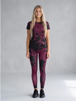 Jambiere lungi premium de damă ALTISPORT VOJ/ALW012LEG01 VIOLET/NEGRU