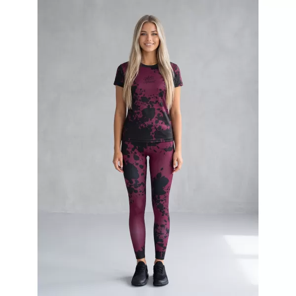  Jambiere lungi premium de damă ALTISPORT VOJ/ALW012LEG01 VIOLET/NEGRU 