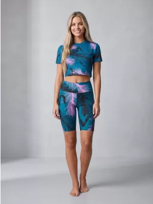 Jambiere de damă deasupra genunchiului premium ALTISPORT VOJ/ALW001LEG02 BENZINĂ/ROZ DESCHIS