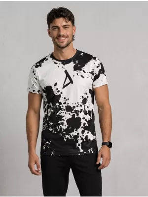 Tricou funcțional premium plus pentru bărbați ALTISPORT VOJ/ALM012TR02 ALB-NEGRU