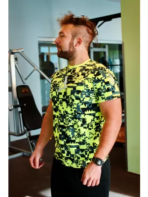 Tricou funcțional premium plus pentru bărbați ALTISPORT VOJ/ALM011TR02 NEON/GALBEN