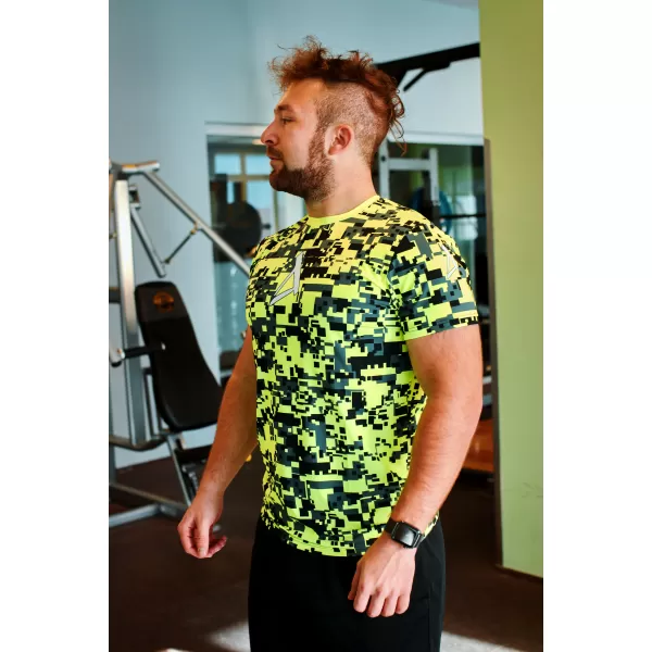  Tricou funcțional premium plus pentru bărbați ALTISPORT VOJ/ALM011TR02 NEON/GALBEN 