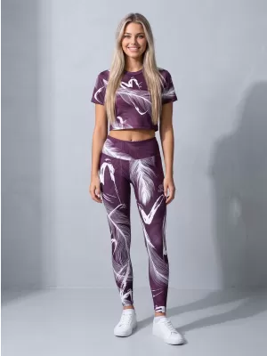Jambiere lungi premium de damă ALTISPORT VOJ/ALW001LEG01 VIOLET/ALB