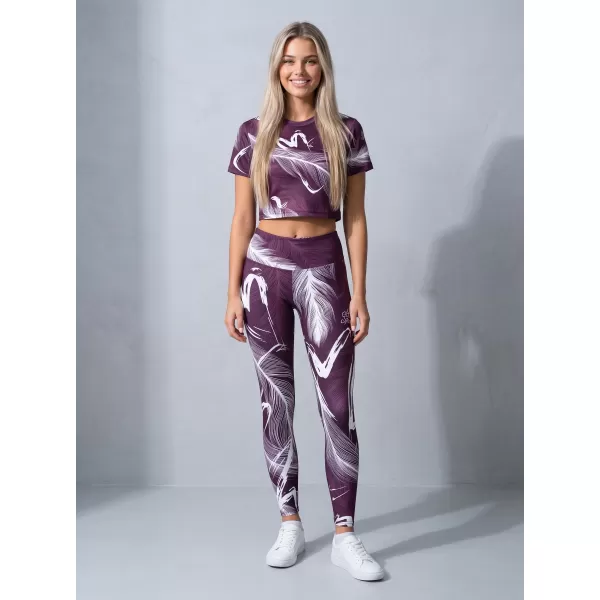  Jambiere lungi premium de damă ALTISPORT VOJ/ALW001LEG01 VIOLET/ALB 