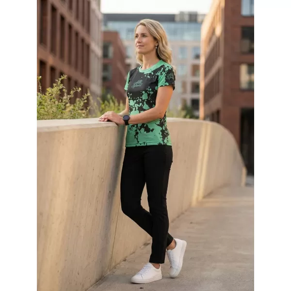 Tricou funcțional premium pentru femei ALTISPORT VOJ/ALW012TR01 NEGRU/TURCOAZ 
