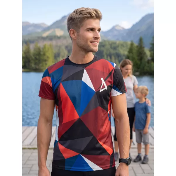  Tricou funcțional premium plus pentru bărbați ALTISPORT VOJ/ALM007TR02 BLEUMARIN/ROSU 