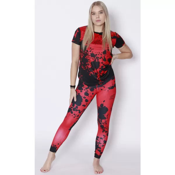  Jambiere lungi premium de damă ALTISPORT VOJ/ALW012LEG01 NEGRU/ROSU 