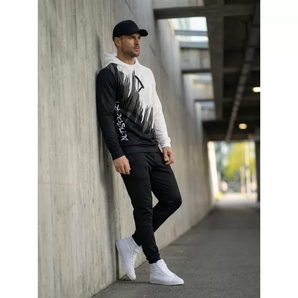  Hanorac funcțional premium pentru bărbați ALTISPORT VOJ/ALM006MI01 ALB-NEGRU 