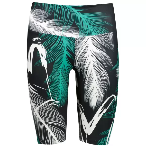  Jambiere de damă deasupra genunchiului premium ALTISPORT VOJ/ALW001LEG02 NEGRU/TURCOAZ 