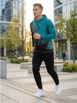 Hanorac funcțional premium pentru bărbați ALTISPORT VOJ/ALM006MI01 NEGRU/KEROSEN