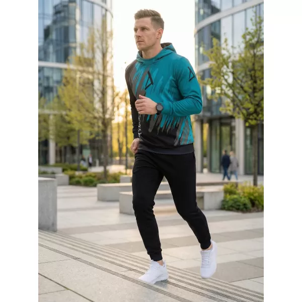  Hanorac funcțional premium pentru bărbați ALTISPORT VOJ/ALM006MI01 NEGRU/KEROSEN 