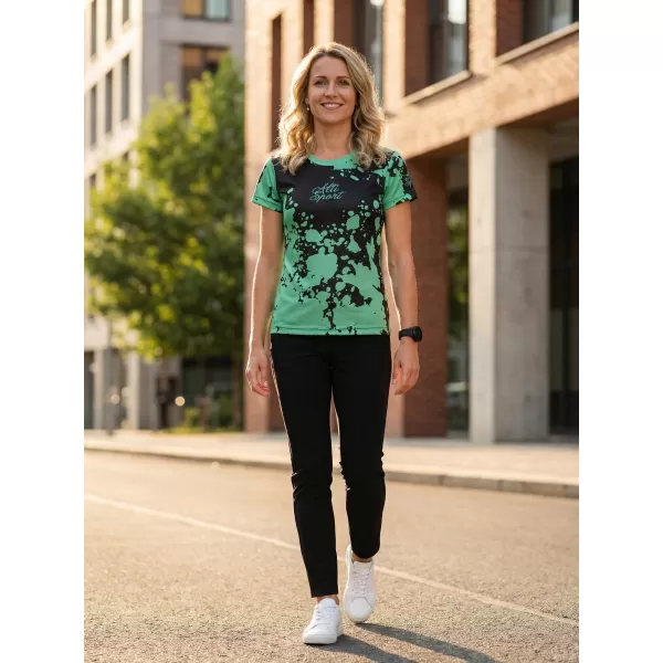  Tricou funcțional premium pentru femei ALTISPORT VOJ/ALW012TR01 NEGRU/TURCOAZ 