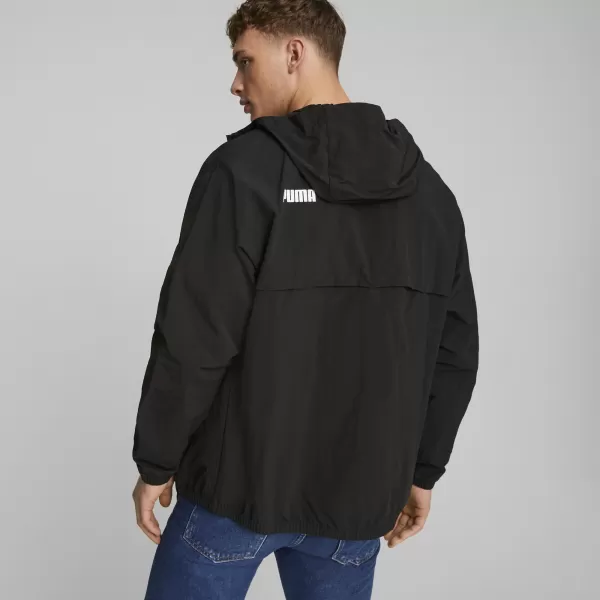  Blazer de vânt pentru bărbați PUMA HOODED WINDBREAKER 675387-01 NEGRU 