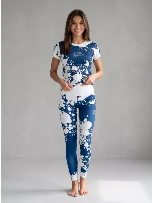 Jambiere lungi premium de damă ALTISPORT VOJ/ALW012LEG01 ALB/ALBASTRU