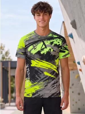 Tricou funcțional premium pentru bărbați ALTISPORT VOJ/ALM014TR01 NEGRU ȘI VERDE