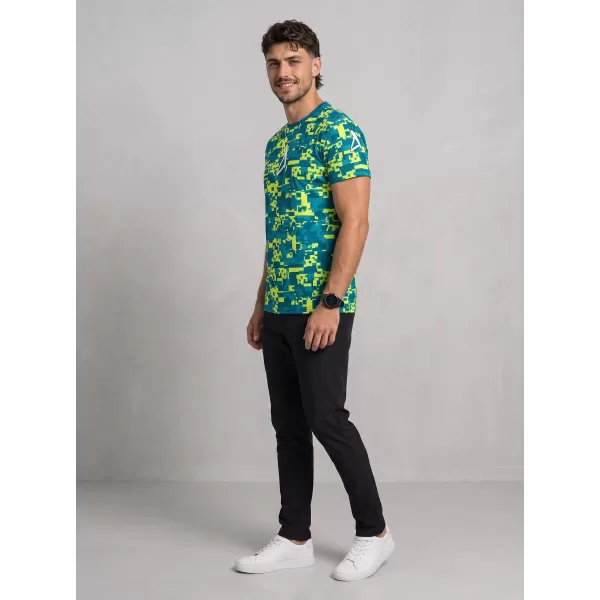  Tricou funcțional premium plus pentru bărbați ALTISPORT VOJ/ALM011TR02 KEROSEN/GALBEN NEON 