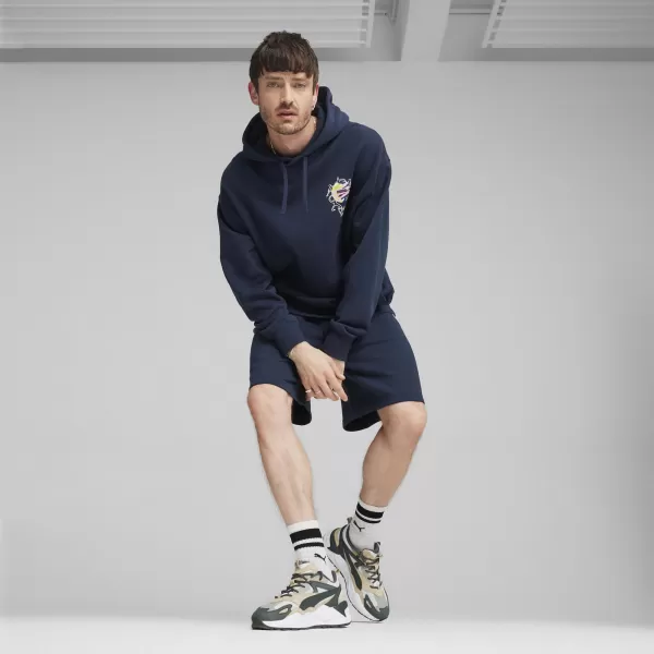  Hanorac pentru bărbați PUMA DOWNTOWN GRAPHIC HOODIE 624361-14 ALBASTRU 