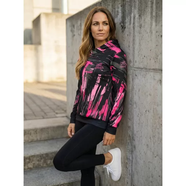  Hanorac funcțional premium pentru femei ALTISPORT VOJ/ALW010MI01 NEGRU/ROZ DESCHIS 