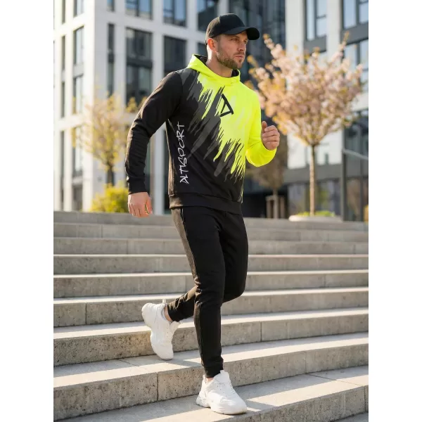  Hanorac funcțional premium pentru bărbați ALTISPORT VOJ/ALM006MI01 NEGRU ȘI GALBEN 