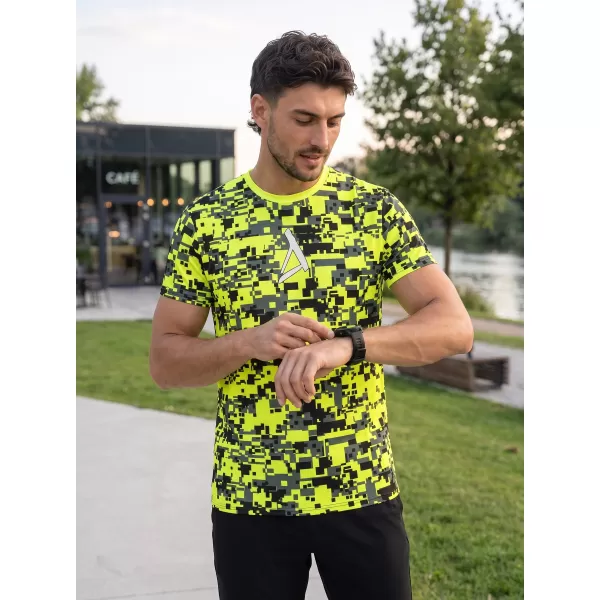  Tricou funcțional premium plus pentru bărbați ALTISPORT VOJ/ALM011TR02 NEON/GALBEN 