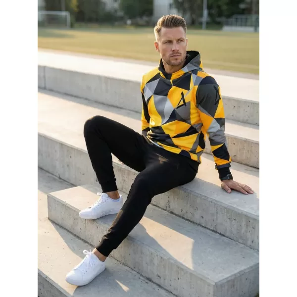  Hanorac funcțional premium pentru bărbați ALTISPORT VOJ/ALM007MI01 NEGRU ȘI GALBEN 