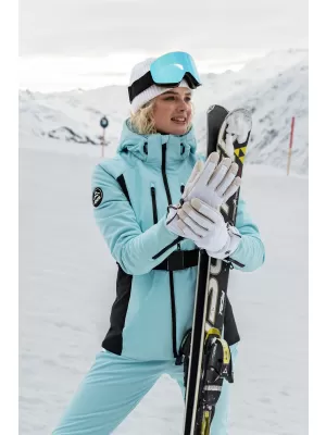 Jachetă de schi softshell pentru femei NORDBLANC APRES-SKI NBWJL7928 ALBASTRU DESCHIS