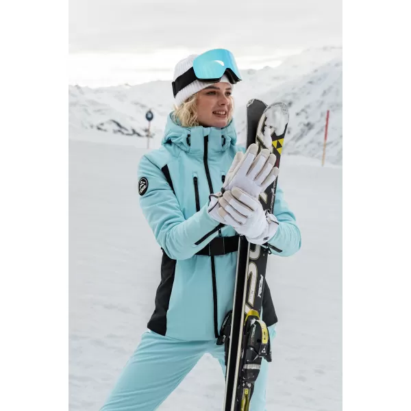  Jachetă de schi softshell pentru femei NORDBLANC APRES-SKI NBWJL7928 ALBASTRU DESCHIS 