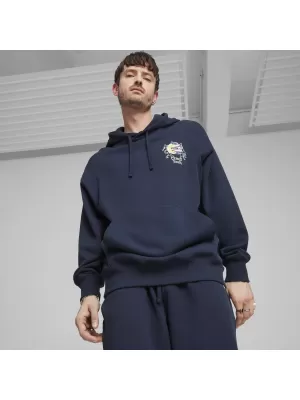Hanorac pentru bărbați PUMA DOWNTOWN GRAPHIC HOODIE 624361-14 ALBASTRU