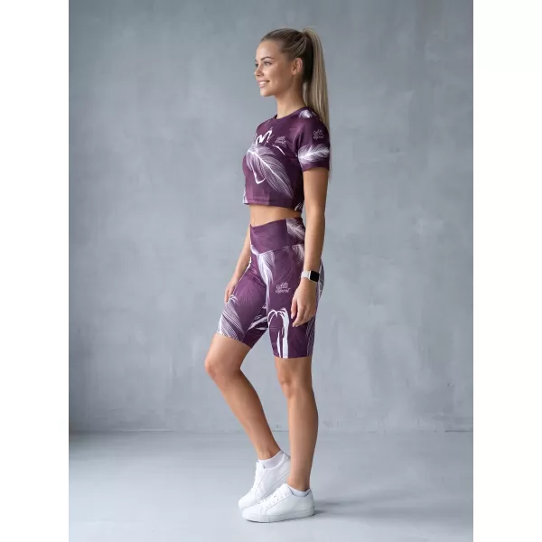  Jambiere de damă deasupra genunchiului premium ALTISPORT VOJ/ALW001LEG02 VIOLET/ALB 