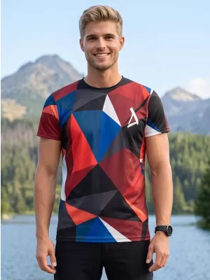 Tricou funcțional premium plus pentru bărbați ALTISPORT VOJ/ALM007TR02 BLEUMARIN/ROSU