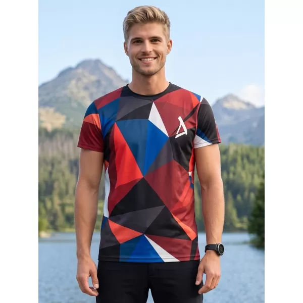  Tricou funcțional premium plus pentru bărbați ALTISPORT VOJ/ALM007TR02 BLEUMARIN/ROSU 