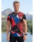 Tricou funcțional premium plus pentru bărbați ALTISPORT VOJ/ALM007TR02 BLEUMARIN/ROSU