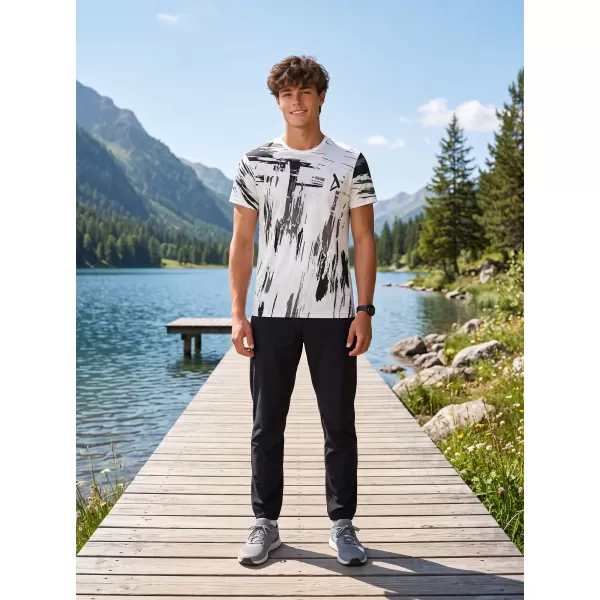  Tricou funcțional premium pentru bărbați ALTISPORT VOJ/ALM010TR01 ALB-NEGRU 