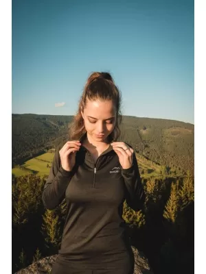 Tricou termic de damă HUSKY TROMI ZIP L NEGRU