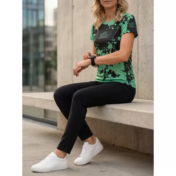  Tricou funcțional premium pentru femei ALTISPORT VOJ/ALW012TR01 NEGRU/TURCOAZ 