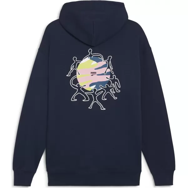  Hanorac pentru bărbați PUMA DOWNTOWN GRAPHIC HOODIE 624361-14 ALBASTRU 