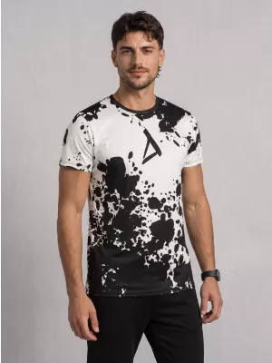 Tricou funcțional premium plus pentru bărbați ALTISPORT VOJ/ALM012TR02 ALB-NEGRU