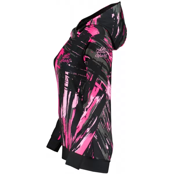  Hanorac funcțional premium pentru femei ALTISPORT VOJ/ALW010MI01 NEGRU/ROZ DESCHIS 